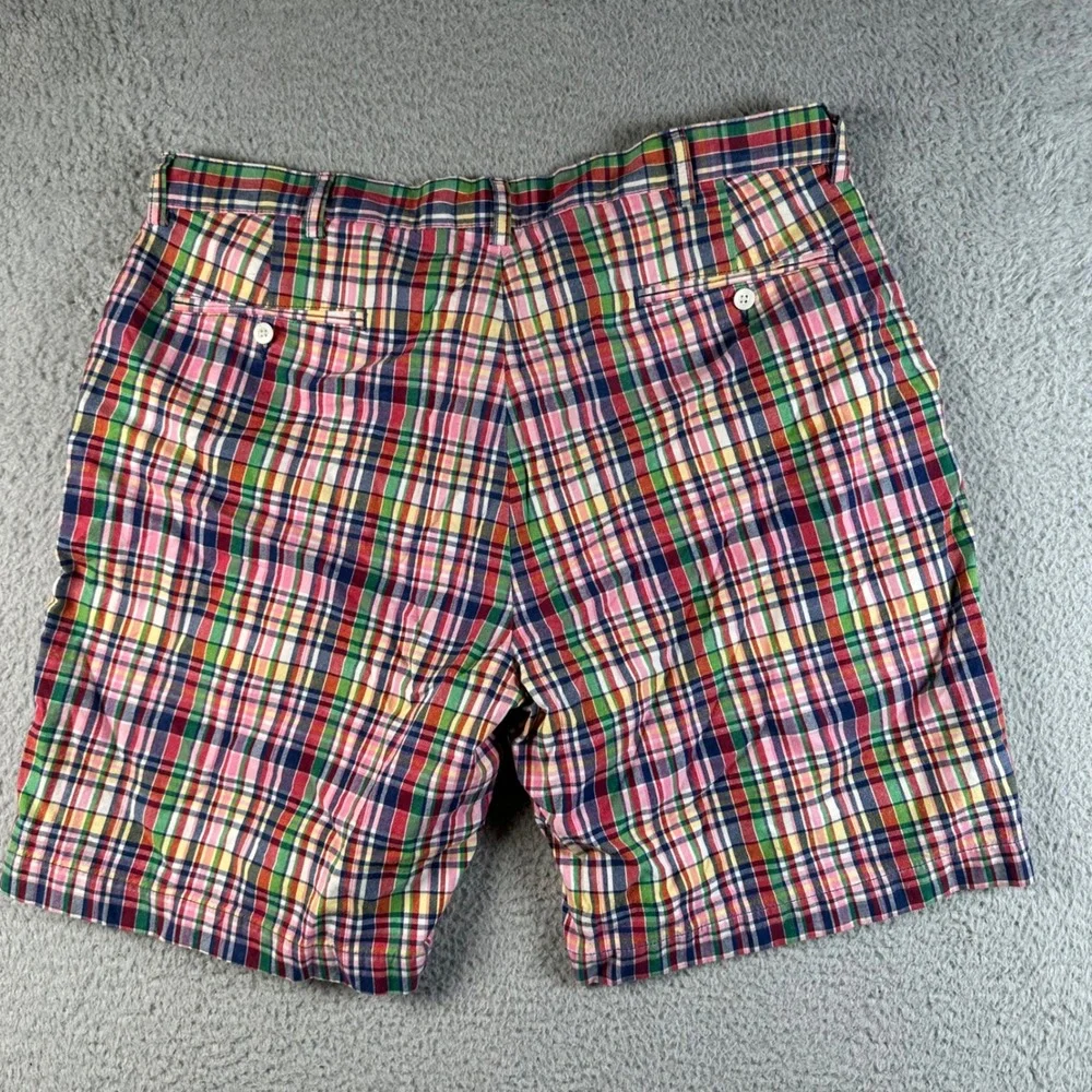 Polo Ralph Lauren Mens 38 Multicolor Madras Plaid Cotton Shorts Classic Fit Golf